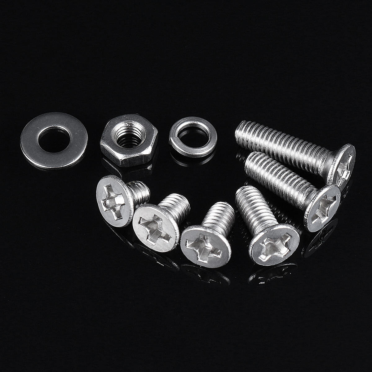 300pcs M3 304 Stainless Steel Phillips Screw Bolt & Hex Nuts Washers Assortment